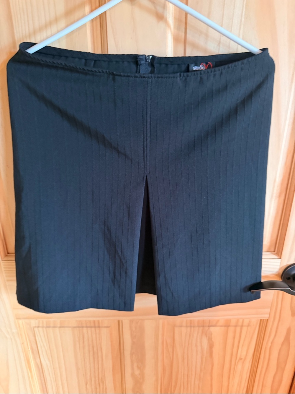 Studio Y Black Pinstripe Shorts with Center Front Vent